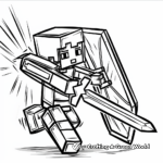 Minecraft Sword and Shield Combination Coloring Pages 3