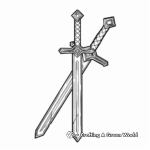 Minecraft Sword Duel Coloring Pages 1