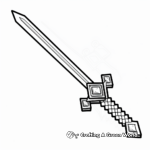 Minecraft Sword with Enchantments Coloring Pages 2