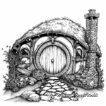 Miniature Hobbit Hole Cottage Coloring Pages 3