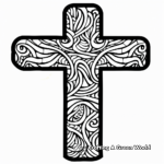 Modern Abstract Easter Cross Coloring Pages 1
