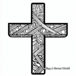 Modern Abstract Easter Cross Coloring Pages 2