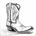 Modern Style Cowboy Boot Coloring Pages 1