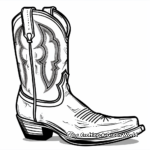 Modern Style Cowboy Boot Coloring Pages 2