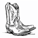 Modern Style Cowboy Boot Coloring Pages 3