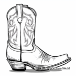 Modern Style Cowboy Boot Coloring Pages 4