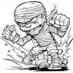Mummy Tomb Raiding Action Coloring Pages 1