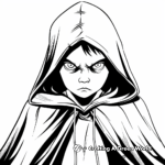 Mysterious Hooded Vampire Coloring Pages 1