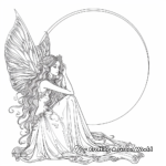 Mystical Moonlight Fairy Coloring Sheets 1