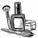 Nail Polish Bottle and Brush Coloring Pages 1