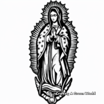 Neo-Traditional Virgen de Guadalupe Coloring Pages 1