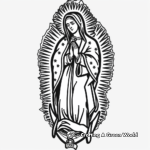 Neo-Traditional Virgen de Guadalupe Coloring Pages 4