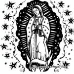 Night Sky Virgen de Guadalupe Coloring Pages 3