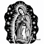 Night Sky Virgen de Guadalupe Coloring Pages 4