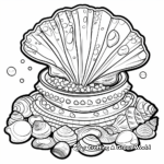 Ocean Treasures: Pearl and Seashell Coloring Pages 4