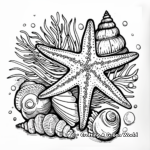 Ocean Wonders: Starfish and Seashell Coloring Pages 2