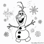 Olaf amidst the Northern Lights Coloring Pages 1
