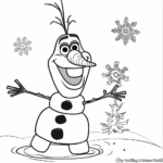 Olaf amidst the Northern Lights Coloring Pages 2