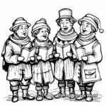 Old-Fashioned Christmas Carol Singers Coloring Pages 3