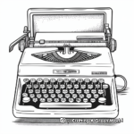 Old-Fashioned Typewriter Computer Coloring Pages 1