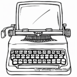 Old-Fashioned Typewriter Computer Coloring Pages 2