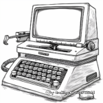 Old-Fashioned Typewriter Computer Coloring Pages 3