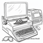 Old-Fashioned Typewriter Computer Coloring Pages 4