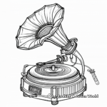 Old-School Gramophone Coloring Pages 1