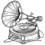 Old-School Gramophone Coloring Pages 2