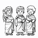 Olympian Gods in Togas Coloring Pages 3