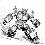 Optimus Prime in Action Coloring Pages 3