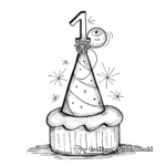 Party Hat with 1 Symbol Coloring Pages 2