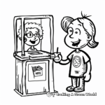 Patriotic Voting Booth Scene Coloring Pages 1