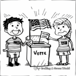 Patriotic Voting Booth Scene Coloring Pages 2