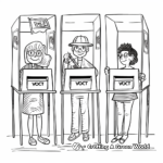 Patriotic Voting Booth Scene Coloring Pages 3