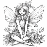 Peaceful Garden Fairy Coloring Pages 1