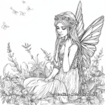 Peaceful Garden Fairy Coloring Pages 3