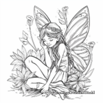 Peaceful Garden Fairy Coloring Pages 4
