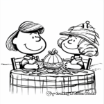 Pilgrim-Themed Charlie Brown Thanksgiving Coloring Sheets 1