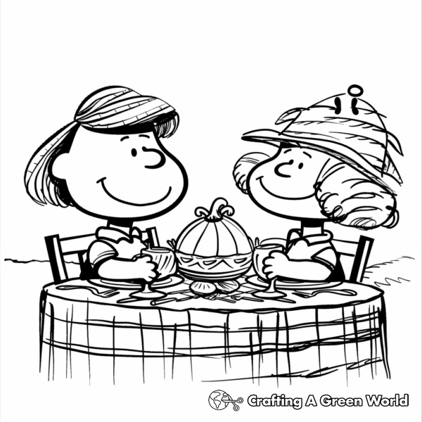 Charlie Brown Thanksgiving Coloring Pages - Free &amp; Printable!