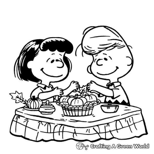 Charlie Brown Thanksgiving Coloring Pages - Free &amp; Printable!