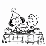 Pilgrim-Themed Charlie Brown Thanksgiving Coloring Sheets 4