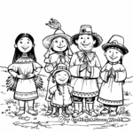 Pilgrims and Native Americans Christian Thanksgiving Coloring Pages 3