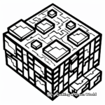 Pixel Art Minecraft Logo Coloring Pages 1