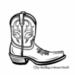 Plain Kid-Friendly Cowboy Boot Coloring Pages 2