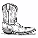 Plain Kid-Friendly Cowboy Boot Coloring Pages 3