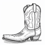 Plain Kid-Friendly Cowboy Boot Coloring Pages 4