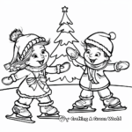 Playful Ice Skating Coloring Pages 2