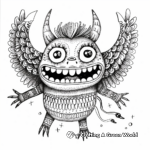Playful Winged Monster Coloring Pages 2