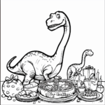 Plesiosaurs Enjoying a Christmas Feast Coloring Pages 1